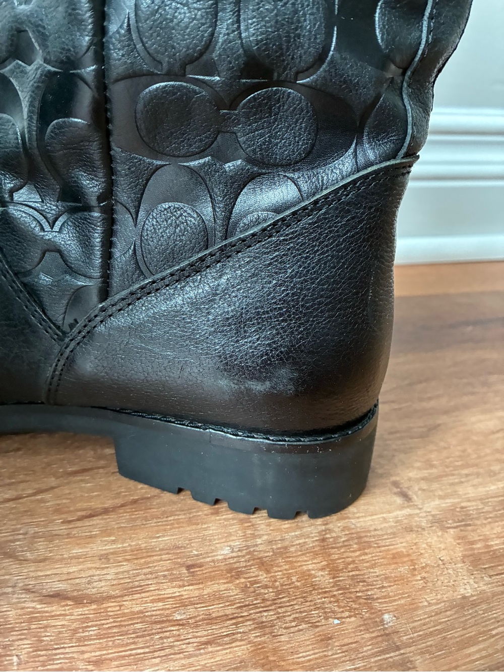 Coach Valentine Leather Signature Monogram Embossed Boots, A7785 - Picture 12 of 15